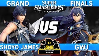 Smash Ultimate Tournament Grand Finals - Shoyo James (Chrom) vs GwJ (Lucina / ROB) - CN:B-Airs 166