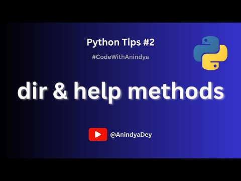 Dir And Help Utility Methods In Python Python Tips 2 Codewithanindya