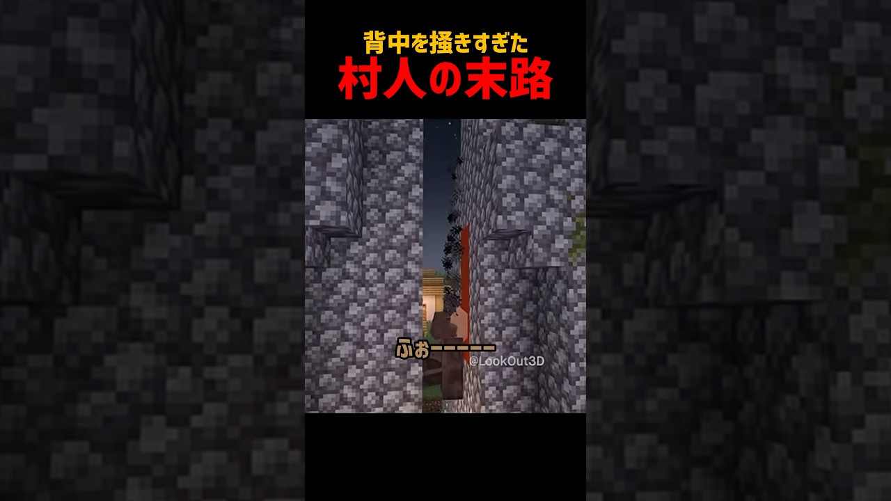 背中を掻きすぎた村人の末路 #マイクラ #minecraft