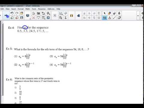 Algebra2NR (Lesson 6.3) - Geometric Sequences