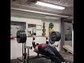 160kg bench press with close grip 1 reps for 10 sets,legs up