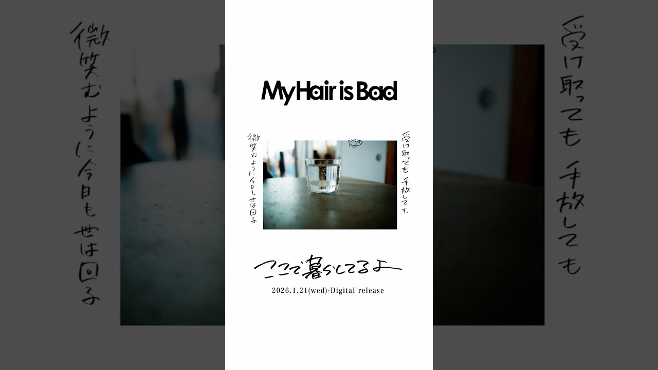 #MyHairisBad New Music Video「ここで暮らしてるよ」公開中 #ここで暮らしてるよ #マイヘア #マイヘア暮らし