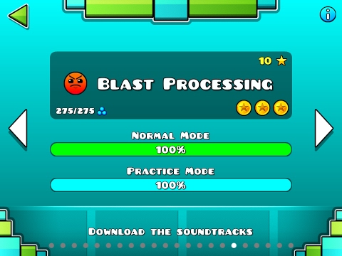 Geometry Dash Walkthrough - Level 17 (Blast Processing) [ALL COINS]