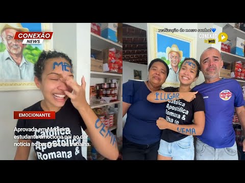 Vídeo: Aprovada em Medicina, estudante emociona pai ao dar notícia no bar onde ele trabalha.