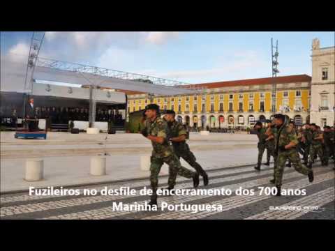 Fuzileiros no desfile de encerramento dos 700 anos