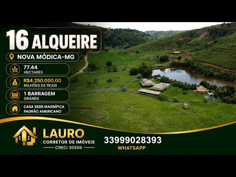✨️🔥FAZENDA 16 ALQUEIRES COM SEDE LUXO E BARRAGEM GRANDE NA REGIÃO GOVERNADOR VALADARES-MG 🔥