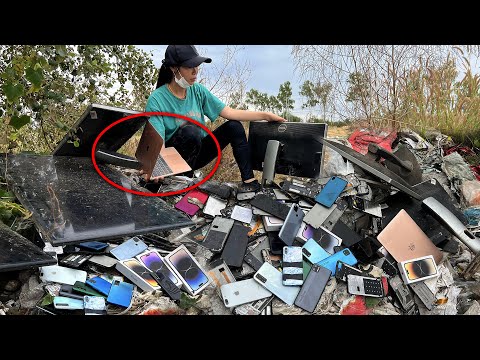 Big Landfill I found Macbook Dell Monitor Samsung TV and More || Restoring iPhone X Cracked