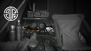 【キャンプ】#19 黒キャンプギアに囲まれて美味しいホットドッグを食す！新しい焚き火台とファイヤースタンド&薪スタンド@heavysmokerzforest1990