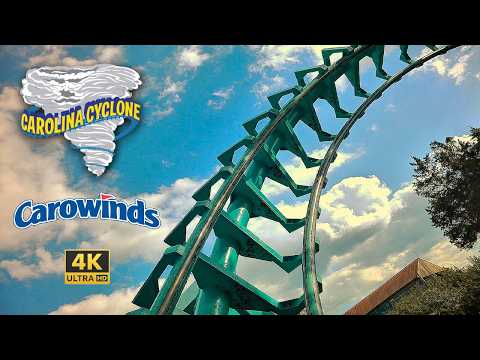 Carolina Cyclone Front Row 4K On-Ride POV Carowinds NC