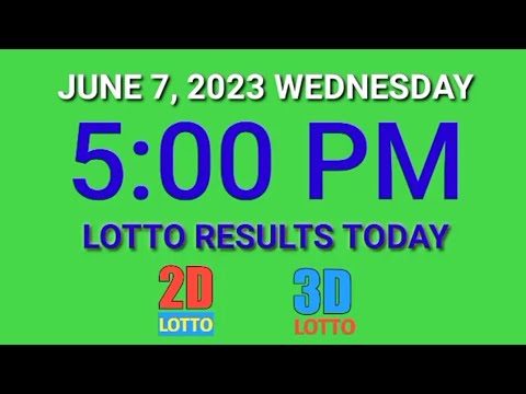 5pm Lotto Result Today PCSO June 7, 2023 Wednesday ez2 swertres 2d 3d
