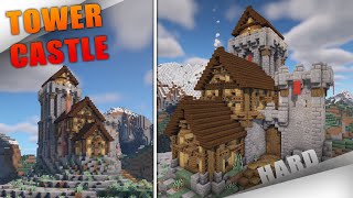 Minecraft: How to build a Medieval Tower Castle base for 1+ Player Tutorial