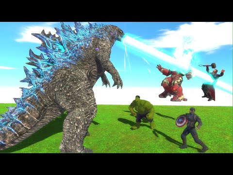 Avengers Fight Godzilla - The Initiative War - Animal Revolt Battle Simulator