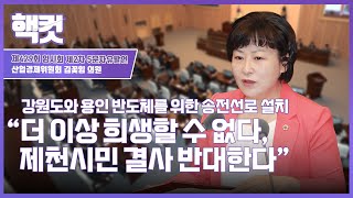 [핵컷] 강원도와 용인 반도체를 위한 송전선로 설치 “더 이상 희생할 수 없다, 제천시민 결사 반대한다” #5분자유발언 #김꽃임 #산업경제위원회
