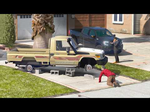 شخص غني يسرق عجلات شاص جاره لكن يقع في ورطة ويطلب فزعة جاره || قراند 5