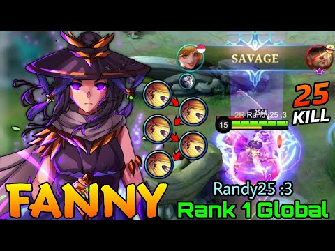 SAVAGE + 23 Kills! Fanny Insane Cable Control!! - Top 1 Global Fanny by Randy25 :3 - Mobile Legends