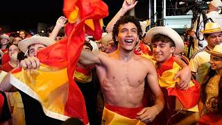 La afición española celebra el pase a semifinales del Mundial tras ganar a Bélgica