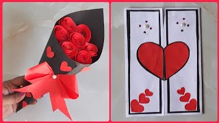 DIY / Valentine's Day Gift Ideas / Valentine's Day Special Paper Flower Bouquet & Card Tutorial