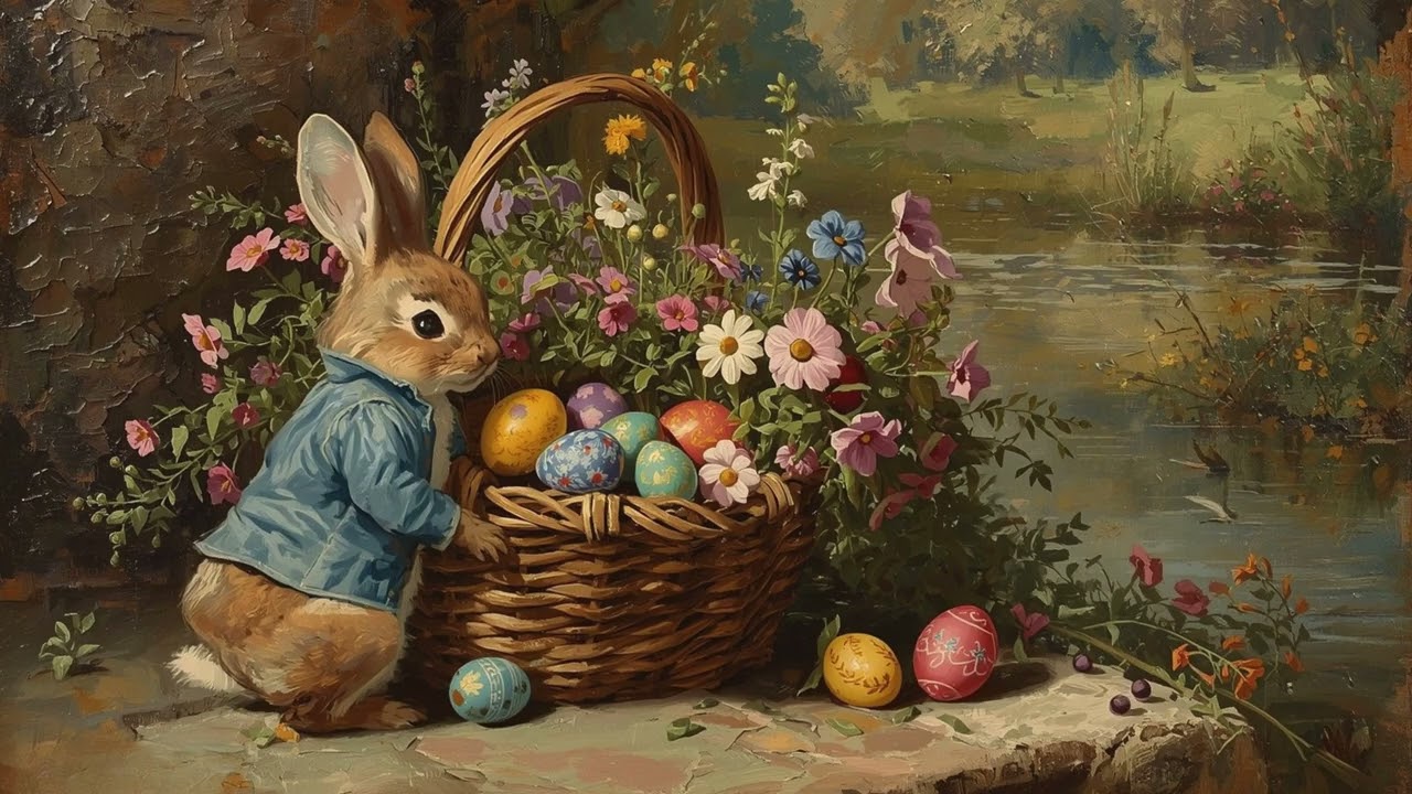 Vintage Rabbit Easter | TV Art | Storybook Wallpaper & Screensaver