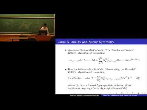 Melissa Liu - Open Gromov-Witten invariants of toric Calabi-Yau 3-folds