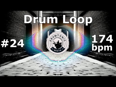 #24 Drum Loop 174 bpm 🥁 2 Drum Pattern Variations 🥁 Bass Guitar Backing Tracks 🥁 DrumTonic