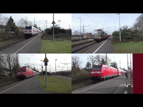 Bahnverkehr in Marl-Sinsen mit Br 151, Br 146 + Dostos, DB FLIRT 3, Intercitys und Spitzke DE18