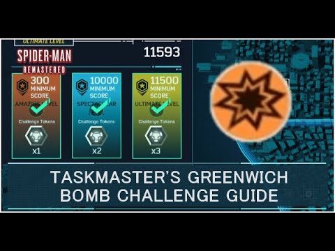 Taskmaster Greenwich Bomb Challenge Tokens Guide | Spider Man Remastered