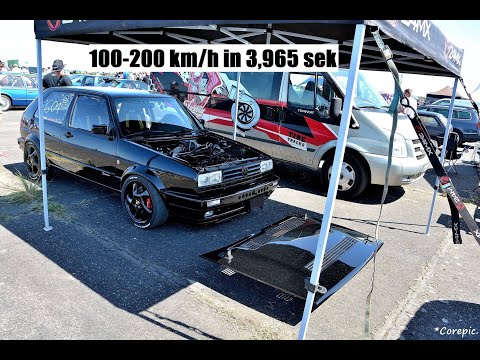 Turbo Gockel Golf 2 GT42 VR6 Turbo 4Motion 0-250 kmh 100-200 km/h in 3,965 sek bei 2,2 bar Ladedruck