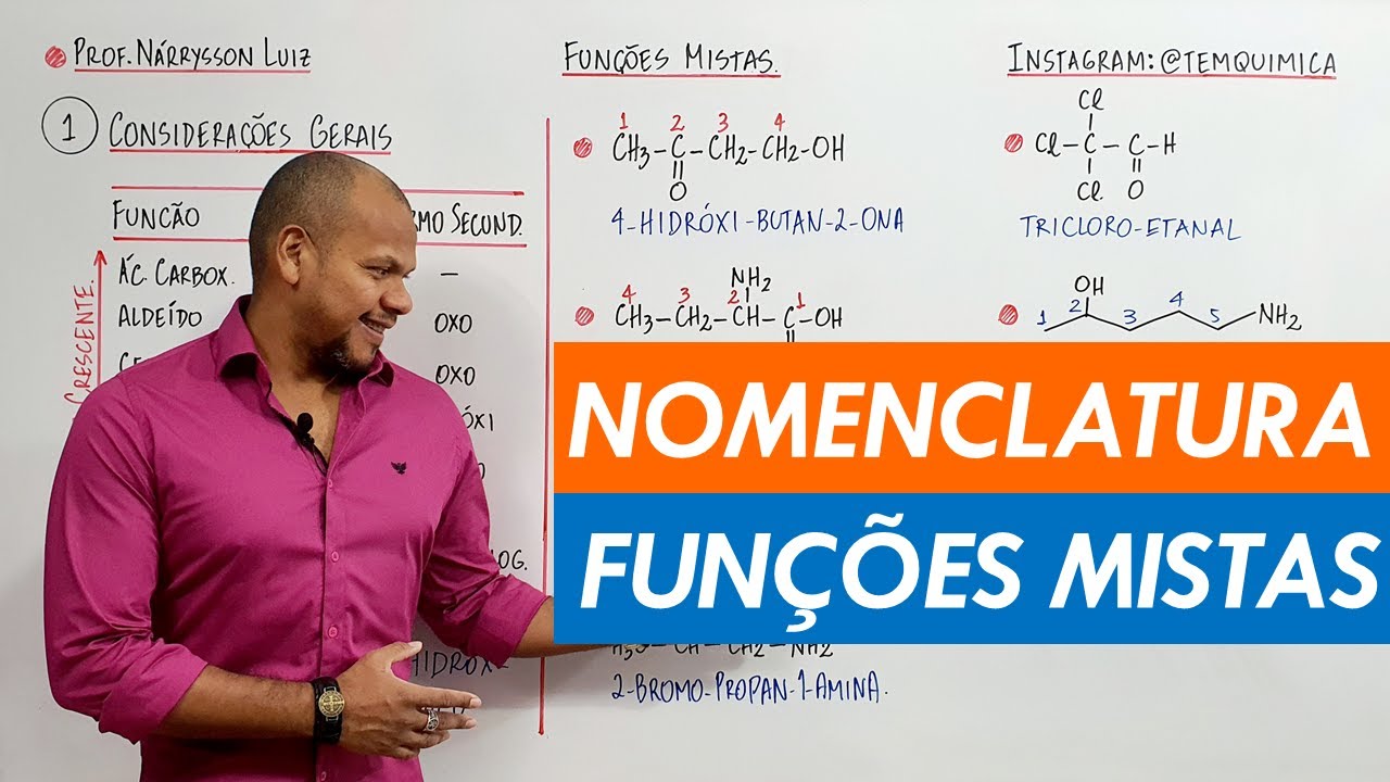 NOMENCLATURA DE FUNÇÕES MISTAS | Funções Orgânicas - Tem Química Nárrysson Luiz