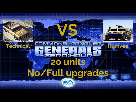 Command & Conquer Generals Zero Hour 20 Technicals VS Humvees