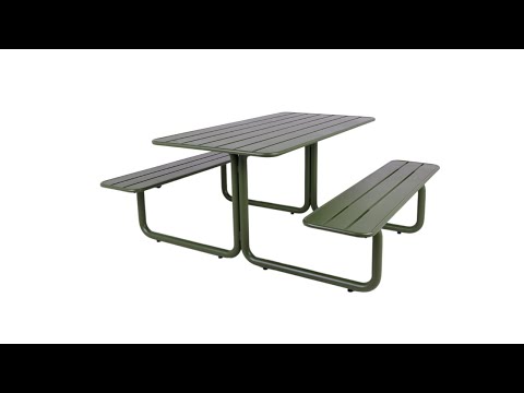 MaximaVida metalen picknicktafel Brasil olijfgroen - 150 cm