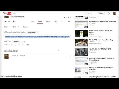 embed youtube video on wiki
