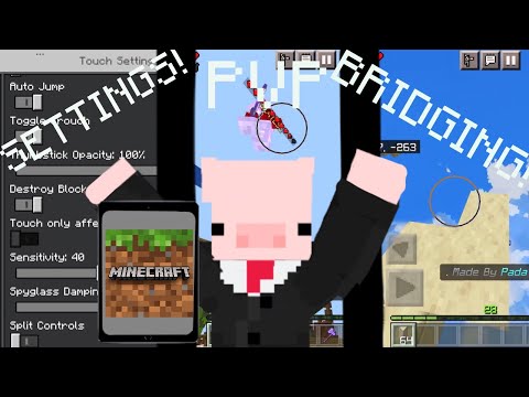My Minecraft Mobile Tutorial! (PVP, Bridging,Settings) for Cubecraft and Hive (pt 1)