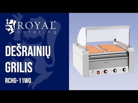 vaizdo įrašas - Dešrainių grilis - 11 ritinėlių - šildomieji stalčiai - nerūdijantis plienas