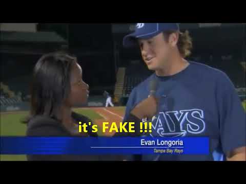 Evan Longoria catches a baseball and saves a reporters life, but IT'S FAKE  Here is why i think so.