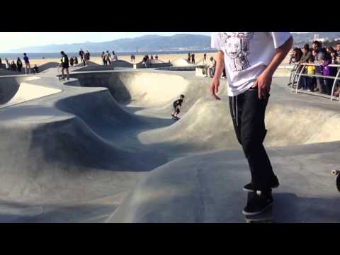 Venice Beach Little Skater Girl Ripping It Up