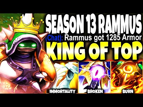 New SEASON 13 RAMMUS Immortal Build ~ The 1v9 KING of TOP LANE 🔥 LoL Rammus Preseason s13 Gameplay
