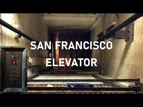 AMAZING San Francisco Hydraulic Freight Elevator (w/ Wooden Gate) In San Francisco!