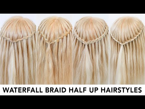 4 Different Waterfall Braids For Beginners - Perfect Christmas Hairstyles - Half Up Half Down Hair
