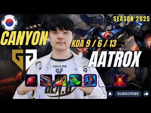 GEN Canyon AATROX vs LEE SIN Jungle - Patch 25.23 KR Ranked | lolrec