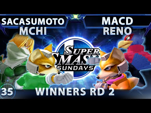 SSS 35 - Mchi & Saca (Green) Vs Reno & MacD (Red) SSBM - Winners Round 2 - Smash Melee