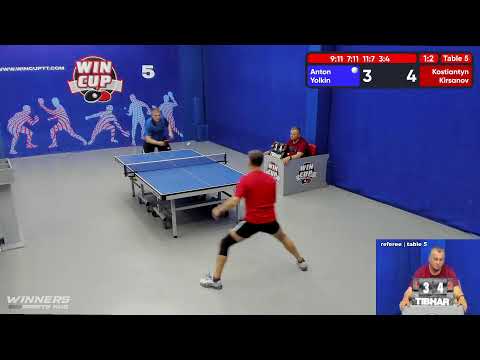 15:30 Ёлкин Антон  1-3 Кирсанов Константин  стол 5  ЮГ-4  01.06.22
