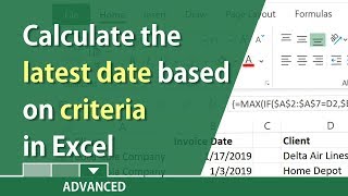 Calculate the earliest or latest date in Excel based on criteria by Chris Menard