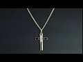 Men's Diamond Accent Stainless Steel Cross Pendant Necklace