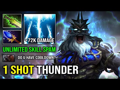1 SHOT THUNDER GOD +72K Total Damage Zeus 100% Unlimited Skill Spam EZ Counter ALL Dota 2