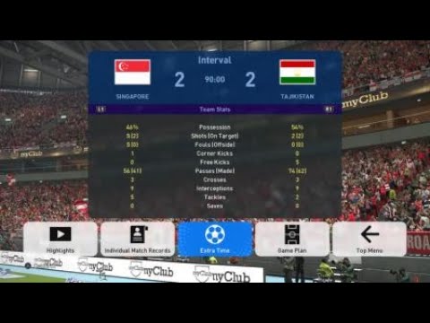 PES2019 PS4 Gameplay Singapore V Tajikistan