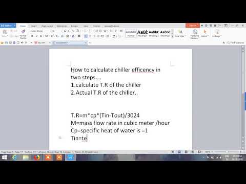 how to calculate chiller efficiency by 3 star