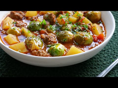 Bauerntopf mit Rosenkohl, Hack & Kartoffeln 🥬🥩🥔 (Rezept) || Farmer's Pot with Sprouts, Beef & Potato