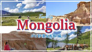 【モンゴルvlog】ゴビ砂漠&乗馬で山奥キャンプ1週間|秘境の湖へ遊牧民と乗馬170kmの旅|恐竜化石一大産地で大自然ツアー