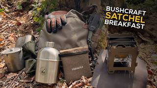 Bushcraft-Satchel Frühstück im Wald & Löffel schnitzen