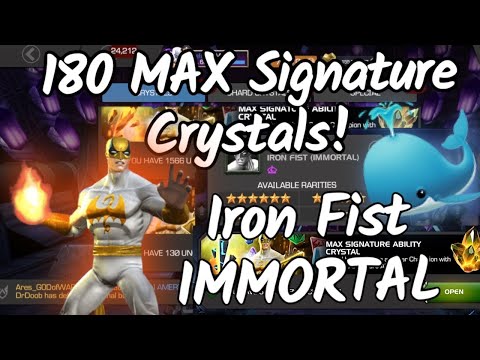 180 Crystals for Immortal Iron Fist WOW! Crazy Opening for Marvel Contest of Champions | Unicorn